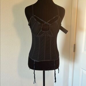 Black Mesh Corset Top